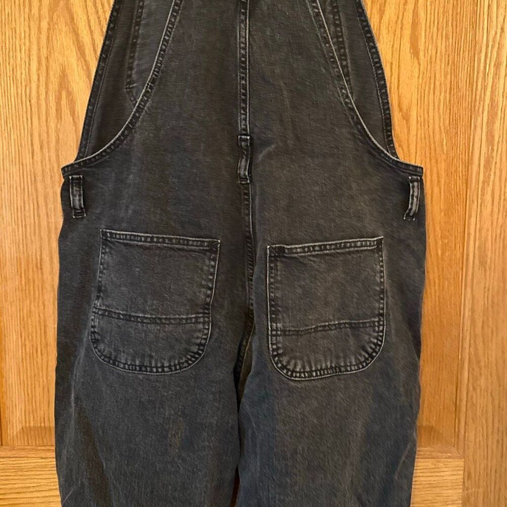 GAP Denim Slouchy Overalls In Washed Black Medium - Picture 9 of 10